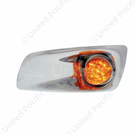 Fog Light Cover With 19 LED Watermelon Light For 2007-17 KW T660 (Driver) - Amber LED/ Amber Lens