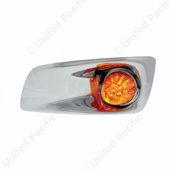 Fog Light Cover With 19 LED Beehive Light For 2007-2017 KW T660 (Driver) - Amber LED/ Amber Lens