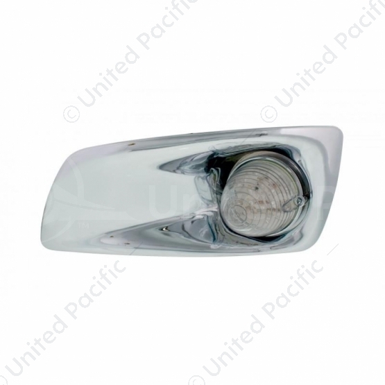 Fog Light Cover With 19 LED Beehive Light For 2007-2017 KW T660 (Driver) - Amber LED/ Clear Lens