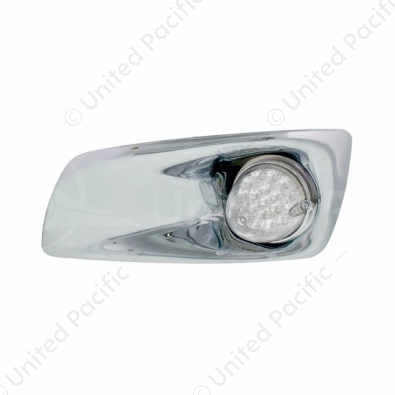 Fog Light Cover With 19 LED Reflector Light For 2007-2017 KW T660 (Driver) - Amber LED/ Clear Lens