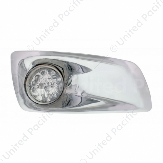 Fog Light Cover With 17 Amber LED Reflector Watermelon Lights For 2007-17 KW T660- Passenger -Clear