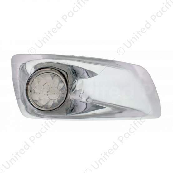 Fog Light Cover With 17 Amber LED Hi/Lo Watermelon Light For 2007-17 KW T660- Passenger -Clear Lens