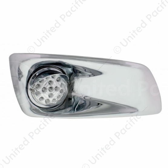 Fog Light Cover With 17 Amber LED Clear Style Reflector Light & Visor For 2007-17 KW T660- Passenger