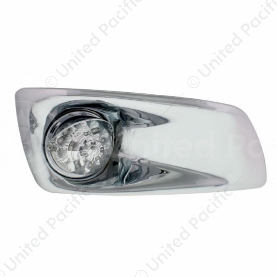 Fog Light Cover With Amber LED Reflector Watermelon Light & Visors For 2007-17 KW T660- Passenger -C