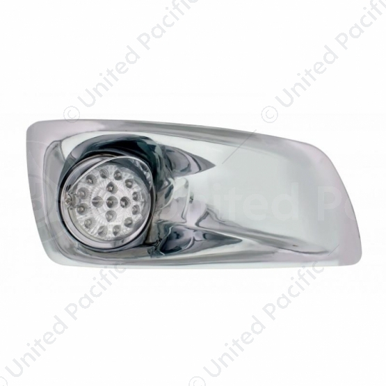 Fog Light Cover With 17 Amber LED Hi/Lo Reflector Light & Visor For 2007-17 KW T660- Passenger-Clear