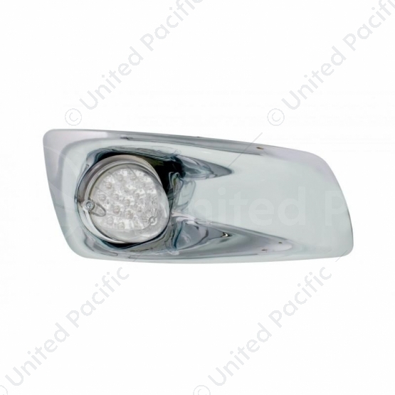 Fog Light Cover With 19 LED Reflector Light For 2007-2017 KW T660 (Passenger) - Amber LED/ Clear Len