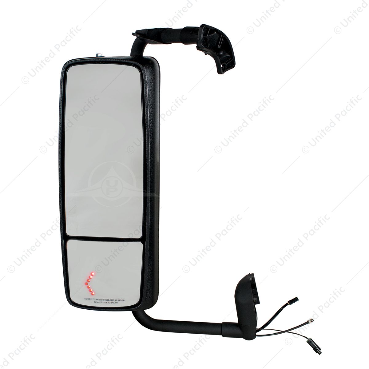 Chrome Mirror Assembly With LED Turn Signal For 2012-2017 Volvo VNL - Driver