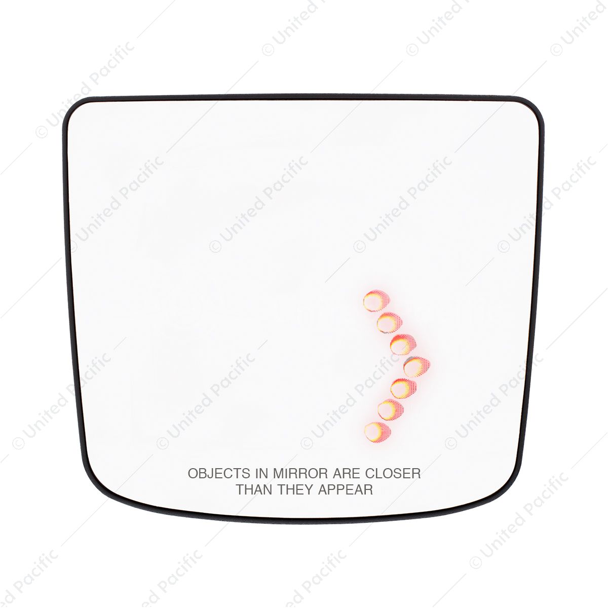 Heated Auxiliary Convex Mirror With LED Turn Signal For 2012-2017 Volvo VNL - Passenger