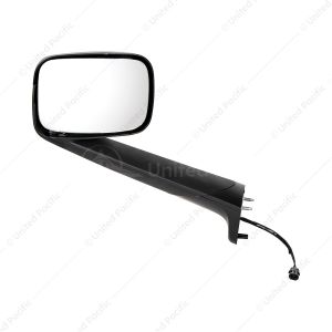 Black Hood Mirror With Heated Lens For 2018-2025 Freightliner Cascadia - Driver