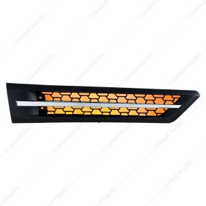Hood Air Intake Grille With Amber LED For 2018-2024 Freightliner Cascadia 126 - Passenger