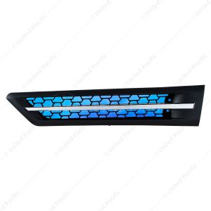 Hood Air Intake Grille With Blue LED For 2018-2024 Freightliner Cascadia 126 - Driver