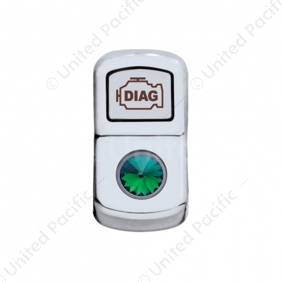 "Diagnostic" Rocker Switch Cover With Green Crystal