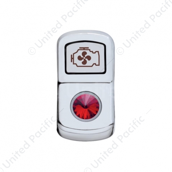"Engine Fan" Rocker Switch Cover With Red Crystal