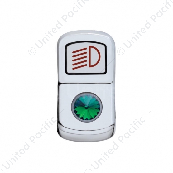 "Headlight" Rocker Switch Cover With Green Crystal