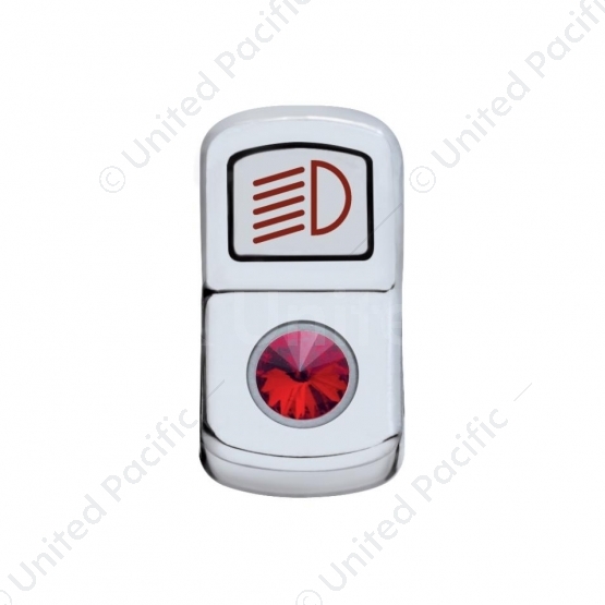"Headlight" Rocker Switch Cover With Red Crystal