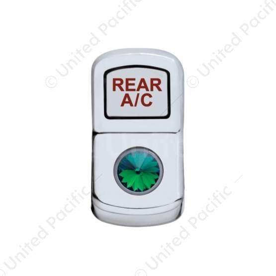 "Rear A/C" Rocker Switch Cover With Green Crystal
