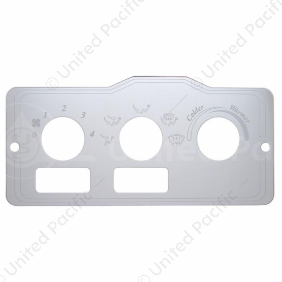 Peterbilt Stainless A/C Control Plate - 2 Square Openings