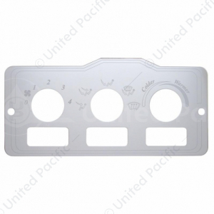 Peterbilt Stainless A/C Control Plate - 3 Square Opening