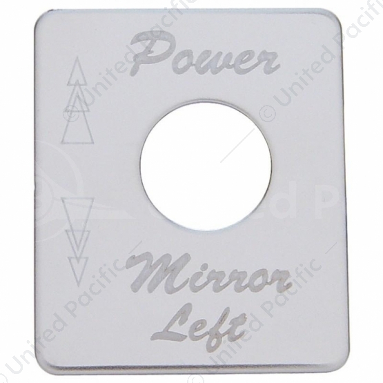 Stainless Steel Switch Name Plate For Peterbilt - Power Mirror (Left)