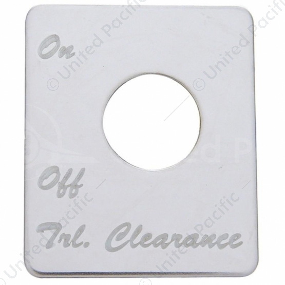 Stainless Steel Switch Name Plate For Peterbilt - Trailer Clearance