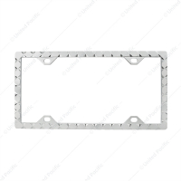 Diamond Pattern License Plate Frame - Chrome
