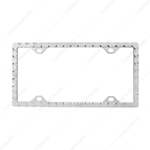 Diamond Pattern License Plate Frame - Chrome