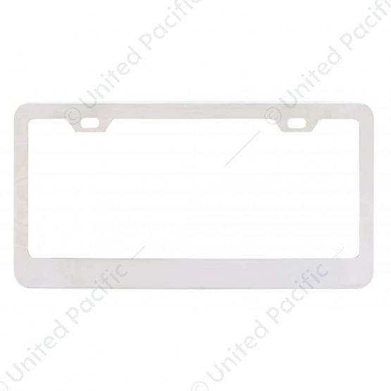 Chrome Wide Bottom 2 Hole License Plate Frame (Bulk)