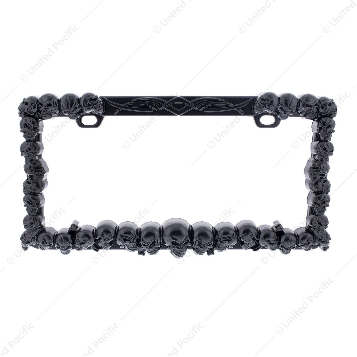 Skull License Plate Frame - Black