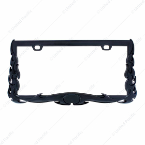 Flame License Plate Frame - Black