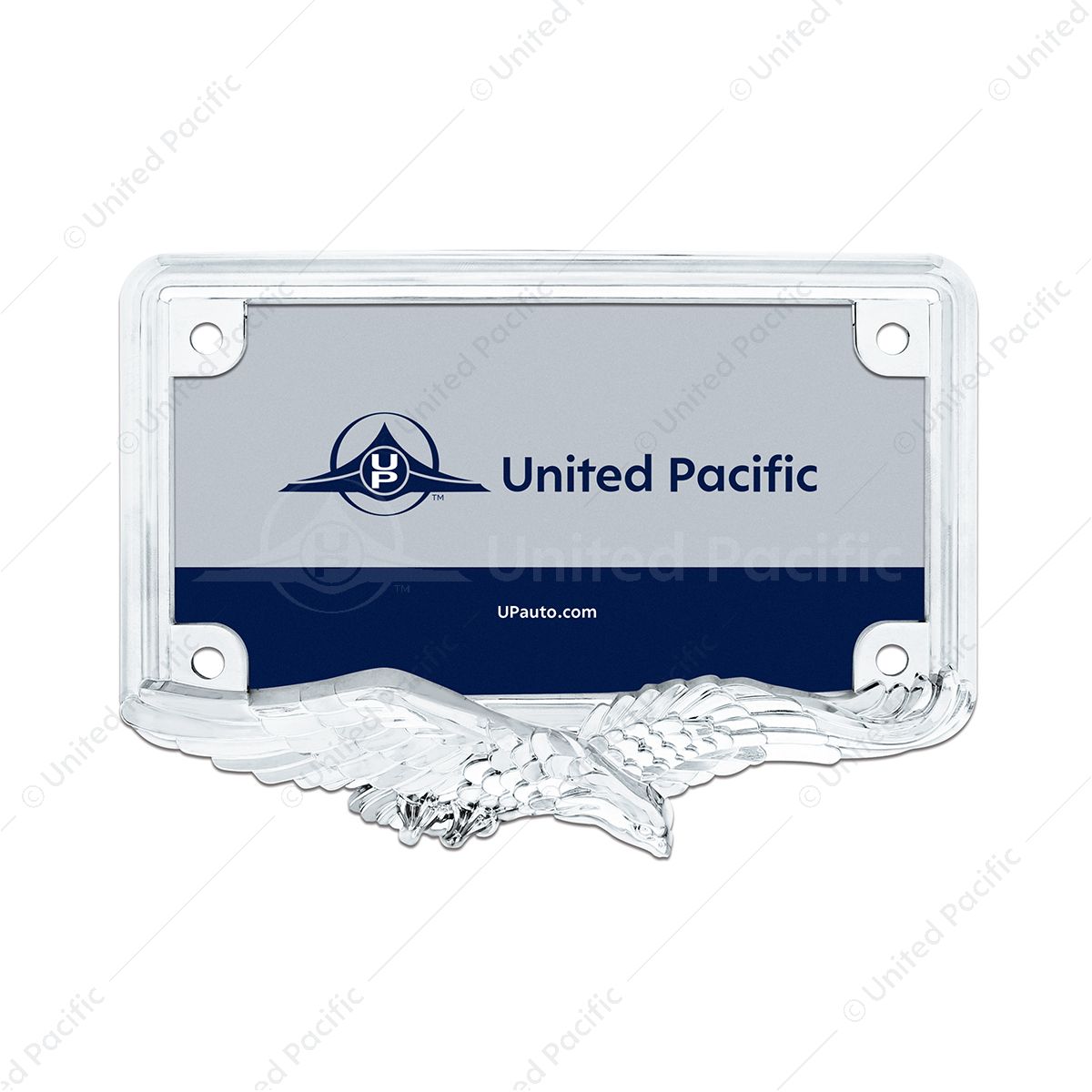 Eagle Motorcycle License Plate Frame - Chrome