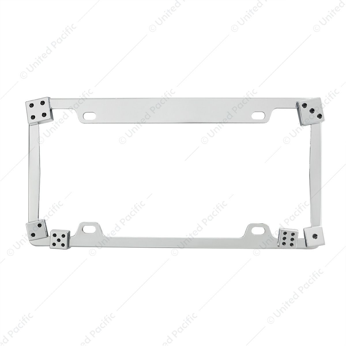 Dice License Plate Frame - Chrome