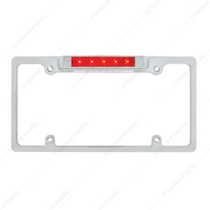 License Plate Frame With LED Light - Chrome