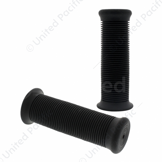 Black Motorcycle Rubber Grip Set - 7/8" or 1" (22/25mm) (Bulk) (Pair)