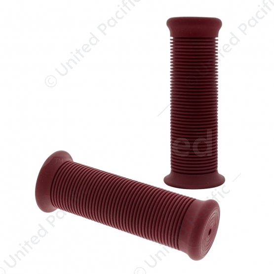 Red Motorcycle Rubber Grip Set - 7/8" or 1" (22/25mm) (Bulk) (Pair)