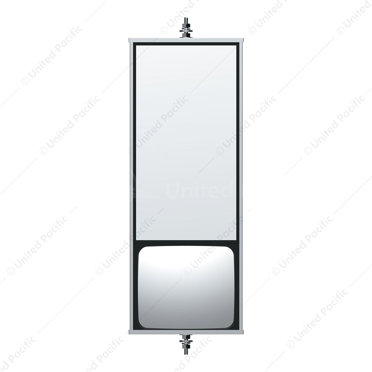 6" X 16" 430 Stainless Steel West Coast Mirror With Convex Lower Mirror - Non Heated