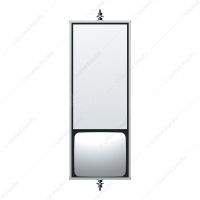 6" X 16" 430 Stainless Steel West Coast Mirror With Convex Lower Mirror - Non Heated