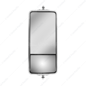 7" X 16" 430 Stainless Steel West Coast Style Mirror With Convex Lower Mirror