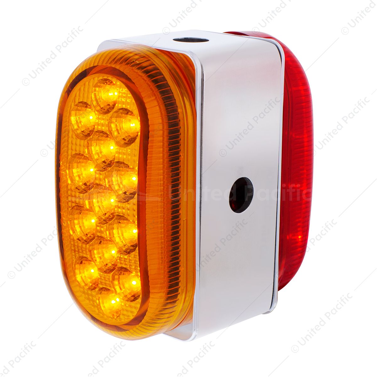 26 LED Dual Function Reflector Double Face Oval Light With SS Bracket - Amber & Red LED/Amber & Red