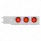3-3/4" Bolt Pattern SS Spring Loaded Bar With 6X 4" 16 LED Turbine Lights & Visors - Red LED/Red Len