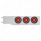 3-3/4" Bolt Pattern SS Spring Loaded Bar With 6X 4" 13 LED Abyss Lights - Red LED/Red Lens (Pair)