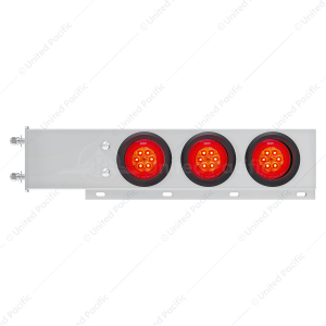3-3/4" Bolt Pattern Stainless Spring Loaded Light Bar With 6X 4" 16 LED Turbine Lights (Pair)