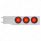 3-3/4" Bolt Pattern SS Spring Loaded Bar With 6X 4" 16 LED Turbine Lights - Red LED/Red Lens (Pair)