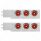 2-1/2" Bolt Pattern SS Spring Loaded Bar With 6X 4" 13 LED Abyss Lights & Visors - Red LED/Red Lens