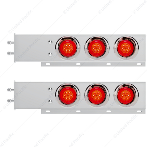 2-1/2" Bolt Pattern SS Spring Loaded Bar With 6X 4" 16 LED Turbine Lights (Pair)
