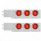 2-1/2" Bolt Pattern SS Spring Loaded Bar With 6X 4" 16 LED Turbine Lights & Visors - Red LED/Red Len