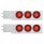 2-1/2" Bolt Pattern SS Spring Loaded Bar With 6X 4" 16 LED Turbine Lights - Red LED/Red Lens (Pair)