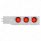 2" Bolt Pattern SS Spring Loaded Bar With 6X 4" 16 LED Turbine Lights & Visors - Red LED/Red Lens (P