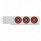 2" Bolt Pattern SS Spring Loaded Bar With 6X 4" 13 LED Abyss Lights - Red LED/Red Lens (Pair)