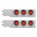 2-1/2" Bolt Pattern Chrome Spring Loaded Bar W/6X 4" 13 LED Abyss Lights & Visors - Red LED/Red Lens