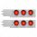 2-1/2" Bolt Pattern Chrome Spring Loaded Bar W/6X 4" 16 LED Turbine Lights & Visors - Red LED/Red Le